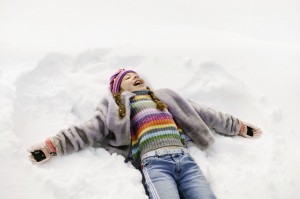 Girl Making Snow Angel