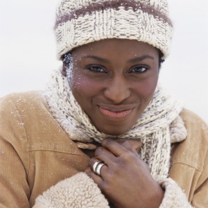 Woman Wearing Hat and Scarf