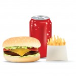 Burger, Soda Can  and Fries