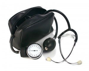 a device reading blood pressure