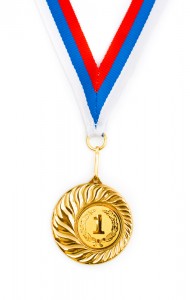 Golden medal isolated on white