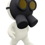 3d man with a gas mask